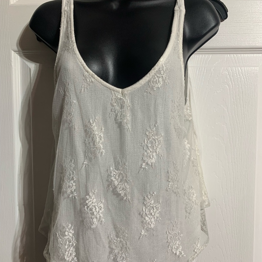 Abercrombie & Fitch Cream Sleeveless Tank Top